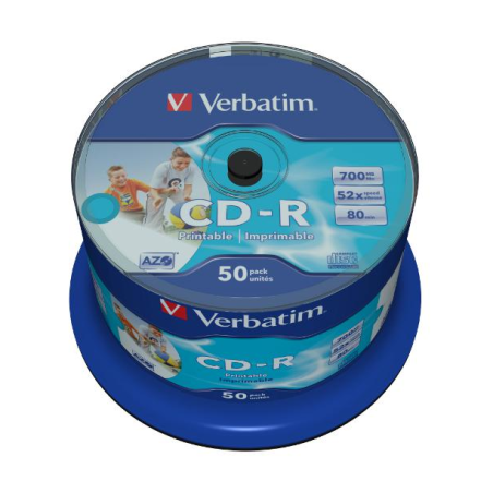 Verbatim CD-R 52x stampabile – Campana 50 | DVDi.fr