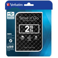 2 TB Disco rígido portátil Verbatim Store n Go USB 3.0, preto