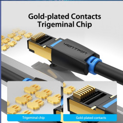 Vention SFTP RJ45 Cat.8 Netzwerkkabel - 15m - Schwarz