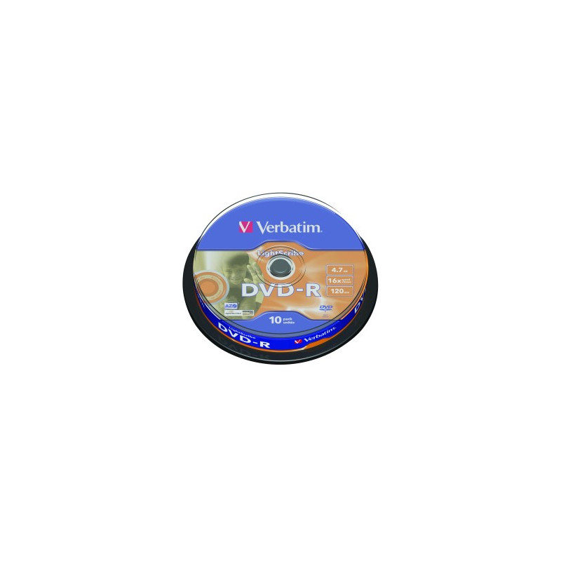 Verbatim DVD-R AZO 4.7GB 16X LightScribe superfície versão 1.2 cake 10
