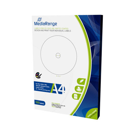 MediaRange Étiquettes pour CD/DVD – lot de 100 | DVDi.fr