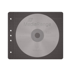 MediaRange Fleece sleeves for 2 discs, for standard binders and files, black, Pack 50