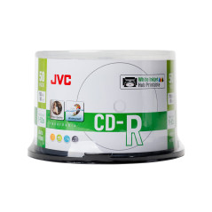 JVC CD-R 700MB 52X INKJET WHITE PRINTABLE WATERPROOF Foto Brilhante - 50 uni