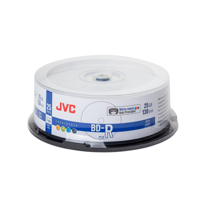 JVC BD-R 25GB 6X INKJET WHITE PRINTABLE WATERPROOF Foto Brilhante - 25 Uni