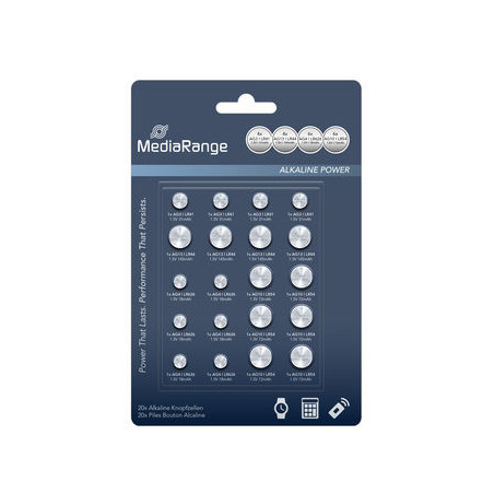 Piles bouton alcalines AG3/AG4/AG10/AG13 – assortiment de 20