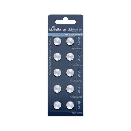 MediaRange Alkaline-Knopfzellen AG10 (LR54), 1,5 V | DVDi.fr
