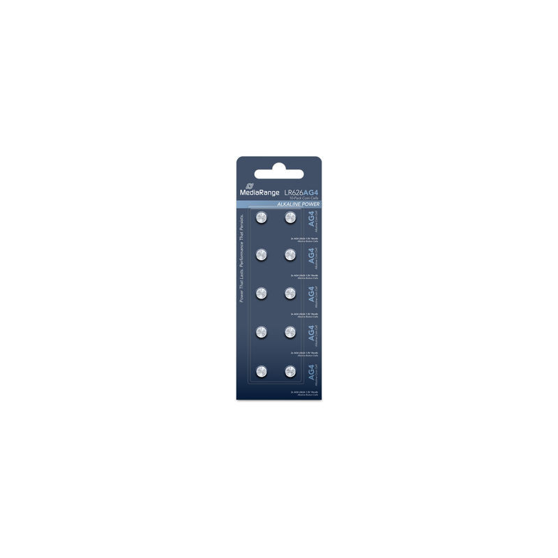 MediaRange Batterie a bottone alcaline AG4|LR626|1,5V, pack 10