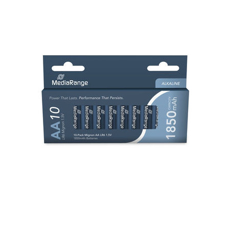 Pilhas Alcalinas AA|LR6 1.5V Pack 10 Unidades MEDIARANGE