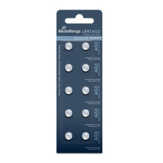  Pilhas Alcalinas Coin Cell AG3|LR41|1.5V Pack 10 Unidades MEDIARANGE