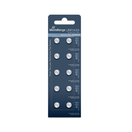 MediaRange Alkaline-Knopfzellen AG3|LR41|1.5V, 10er-Pack