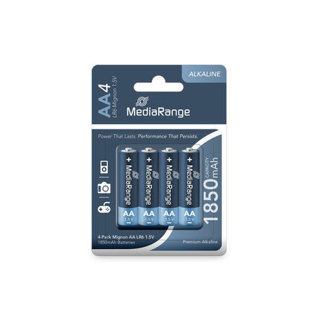 Pilas alcalinas MediaRange AA (LR6), 1,5 V – pack de 4