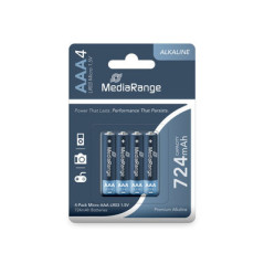 Piles alcalines MediaRange AAA (LR03), 1,5 V – lot de 4