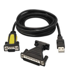 Convertisseur USB vers série RS232 DB9/DB25, 1,8 m | DVDi.fr