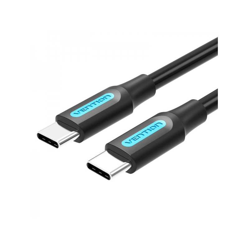 Cable USB-C Macho a USB-C Macho - 1.5m 3A - PD60W - Color Black Cable USB-C Macho a USB-C Macho - 1.5m 3A - PD60W - Color Black