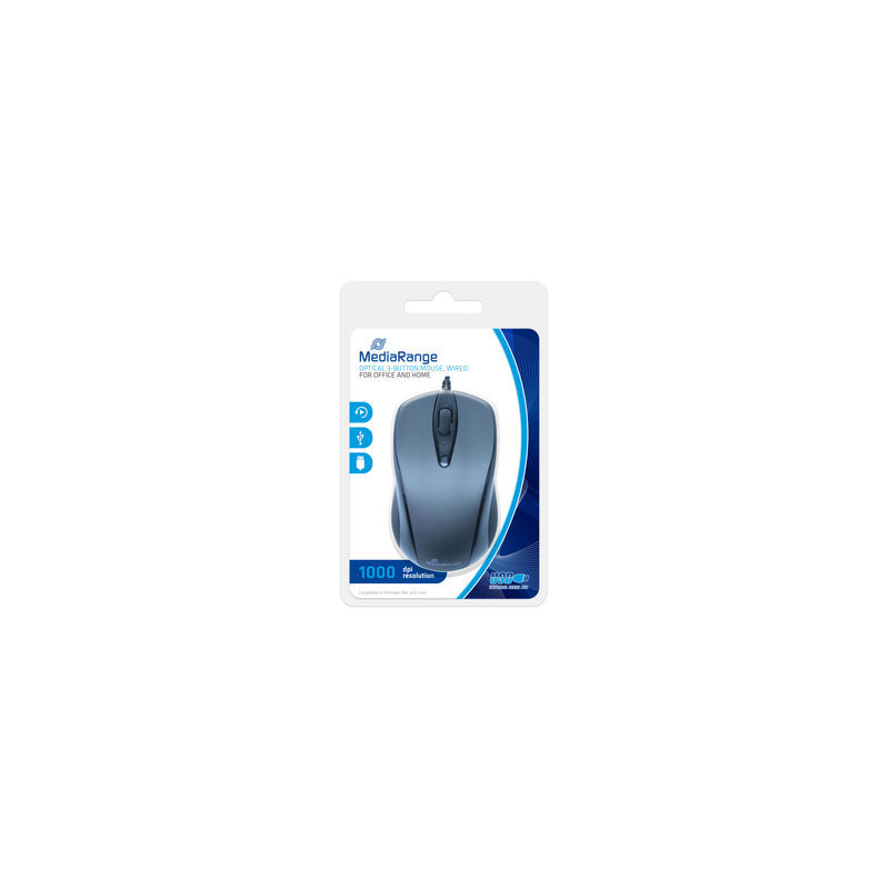 Ratón óptico MediaRange 3 botones con cable - USB