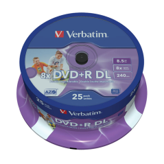 Verbatim DVD+R DL 8,5 Go 8x imprimable – Spindle 25
