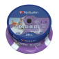 Verbatim DVD+R Double couche 8,5 Go 8X surface imprimable large - no-ID spindle 25 Verbatim DVD+R Double couche 8,5 Go 8X surface imprimable large - no-ID spindle 25