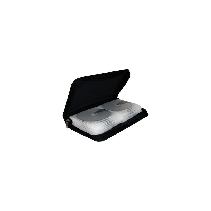 Media storage wallet for 48 discs, nylon, black