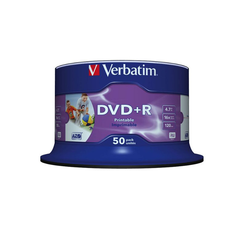 Verbatim DVD+R AZO 4.7GB 16X superfície imprimível wide Non-ID cake 50