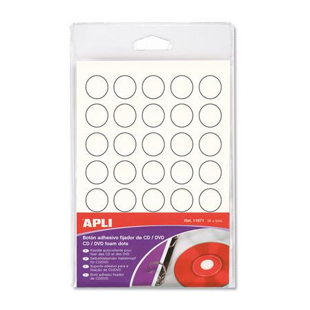 Weißer Fixierknopf für CD/DVD 35 U. (APLI)