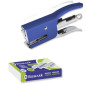Agrafeuse miniature Bismark avec pince + 2000 agrafes - Capacité d'agrafage : 15 feuilles - Grande durabilité - BLEU