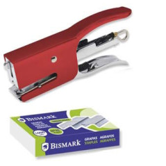 Bismark mini stapler with pliers and 2000 staples, 15 sheets