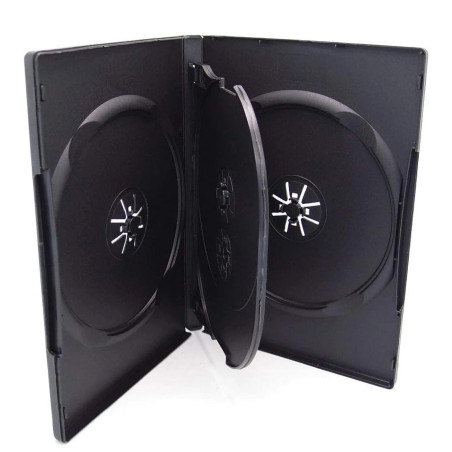 MediaRange Custodia DVD per 4 dischi, 14 mm, colore nero