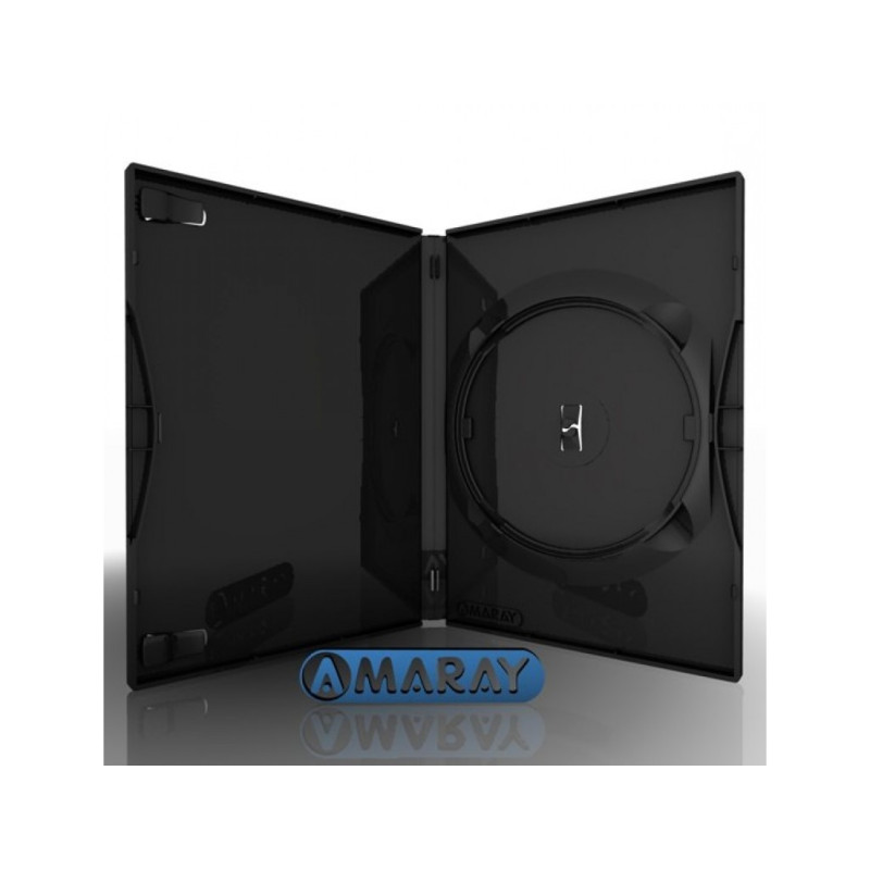 Amaray Caixa DVD para 1 disco, 14mm, com clips, preta brilhante Amaray Caixa DVD para 1 disco, 14mm, com clips, preta brilhante