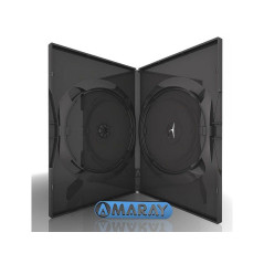 Amaray Caixa de DVD para 2 discos, 14 mm, cor preta