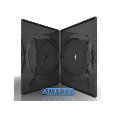 Amaray DVD case for 2 discs, 14 mm, black | DVDi.fr