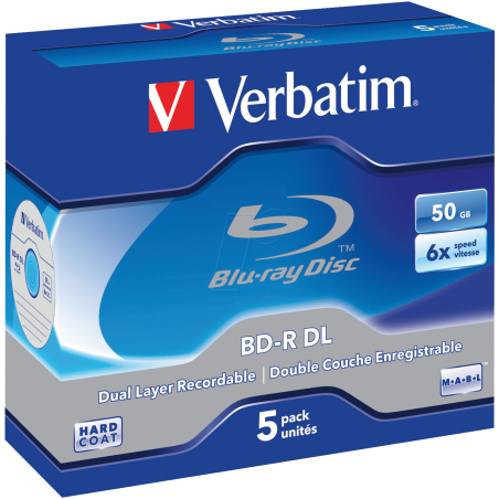 Verbatim BD-R DL 50 GB 6x – custodia jewel 5 pz. | DVDi.fr