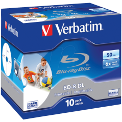 Verbatim BD-R DL 50 GB 6x printable – jewel case 10 pcs