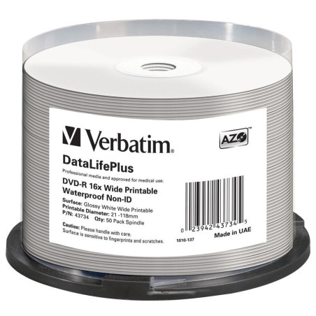 Verbatim DVD-R 4,7 GB 16x bedruckbar – Spindel 50 | DVDi.fr