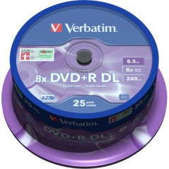 Verbatim DVD+R DL 8,5 GB 8x – Campana 25 | DVDi.fr