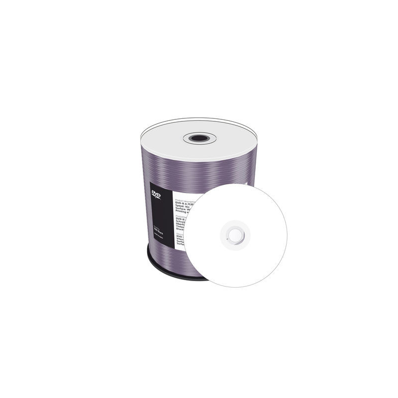 MediaRange DVD-R 4,7GB 120min 16x, Stampabile inkjet su tutta la superficie, campana 100