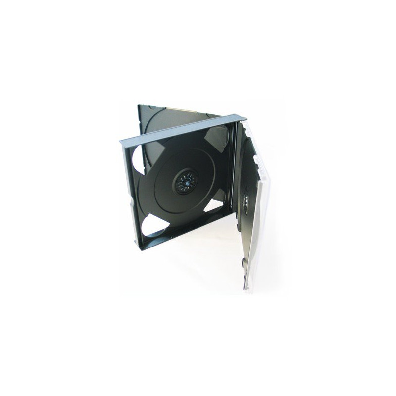 MediaRange Boîtier CD Jewelcase pour 4 disques, 22mm, plateau noir