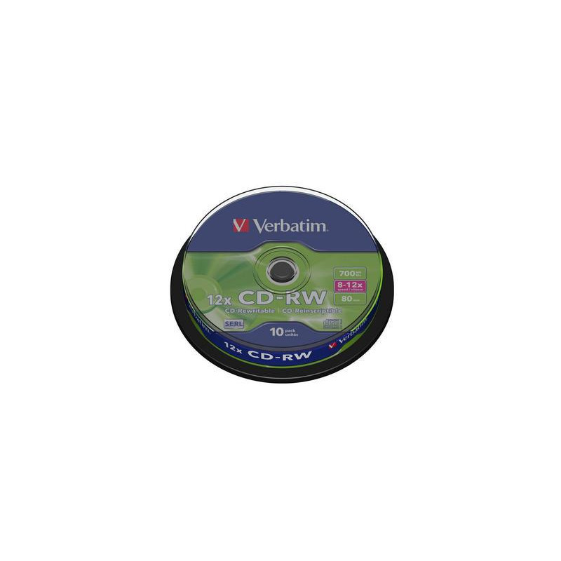 Verbatim CD-RW Serl 700MB 12X kratzfeste Oberfläche Spindel 10