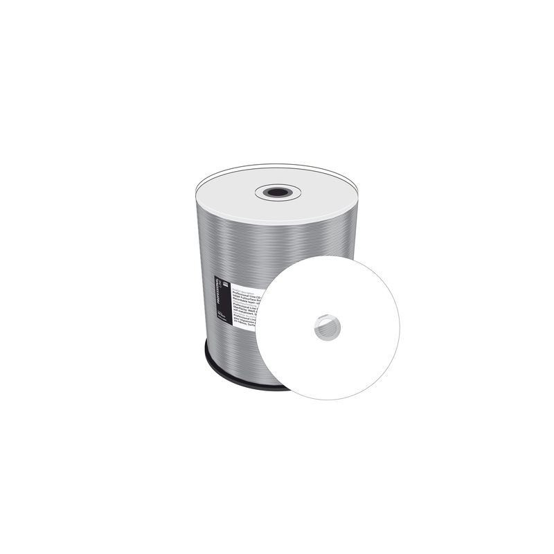 Prof. Line CD-R 700MB 80min 52x, Inkjet vollflächig bedruckbar, Prosel. weiß, Wide Sput., Diamond Dye, Spindel 100