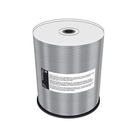 Prof. Line CD-R 700MB 80min 52x, stampabile inkjet su tutta la superficie, bianco Prosel., wide sput., Diamond Dye, campana 100