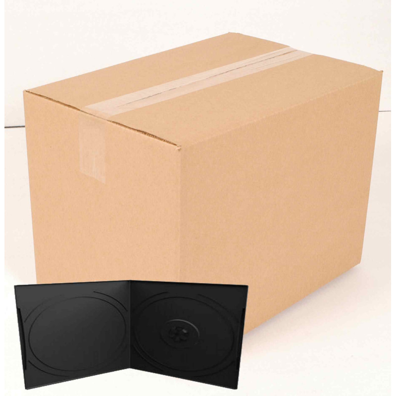 Pack 50uni - capa CD/DVD 7mm, formato de bolso, 1 disco, preto