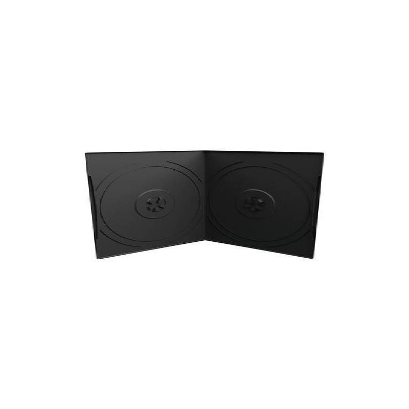 Capa CD/DVD 7mm, Pocket-Sized, 2 Discos, Preto