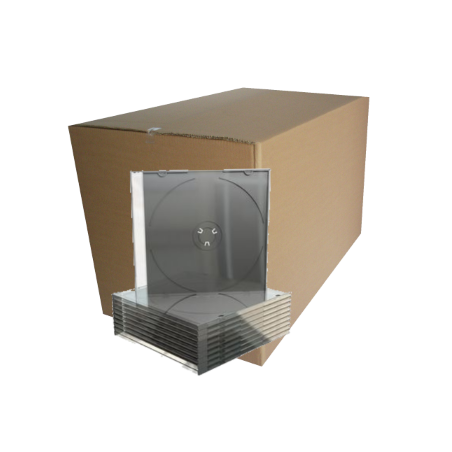 CD Slimcase for 1 disc, 5.2mm, machine packing grade, black tray