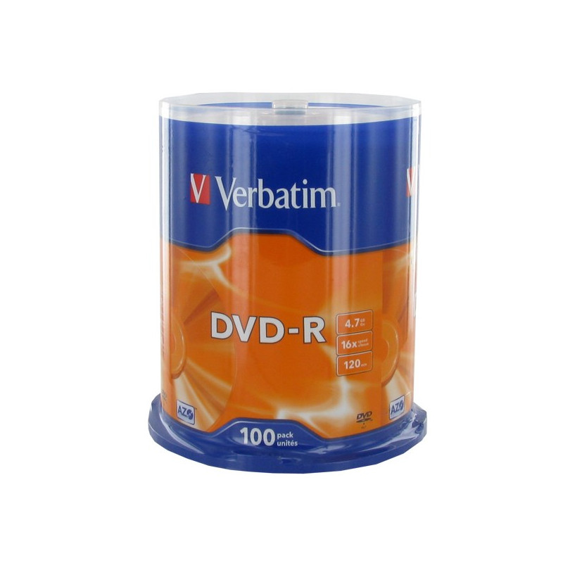 Verbatim DVD-R AZO 4.7GB 16X superfície prateada mate cake 100