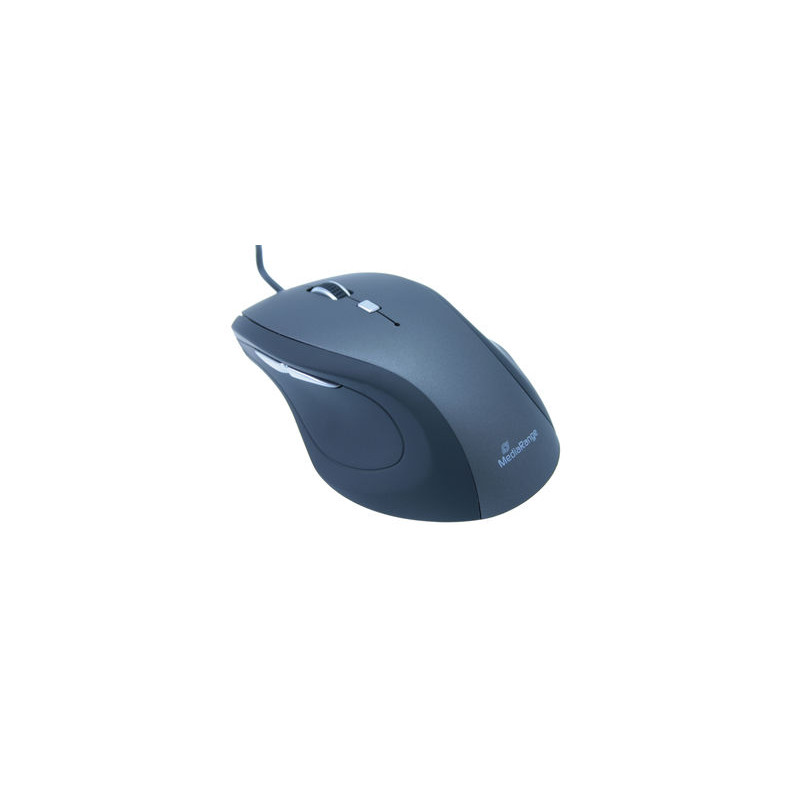 MediaRange Souris optique 5 boutons, filaire, noir/gris