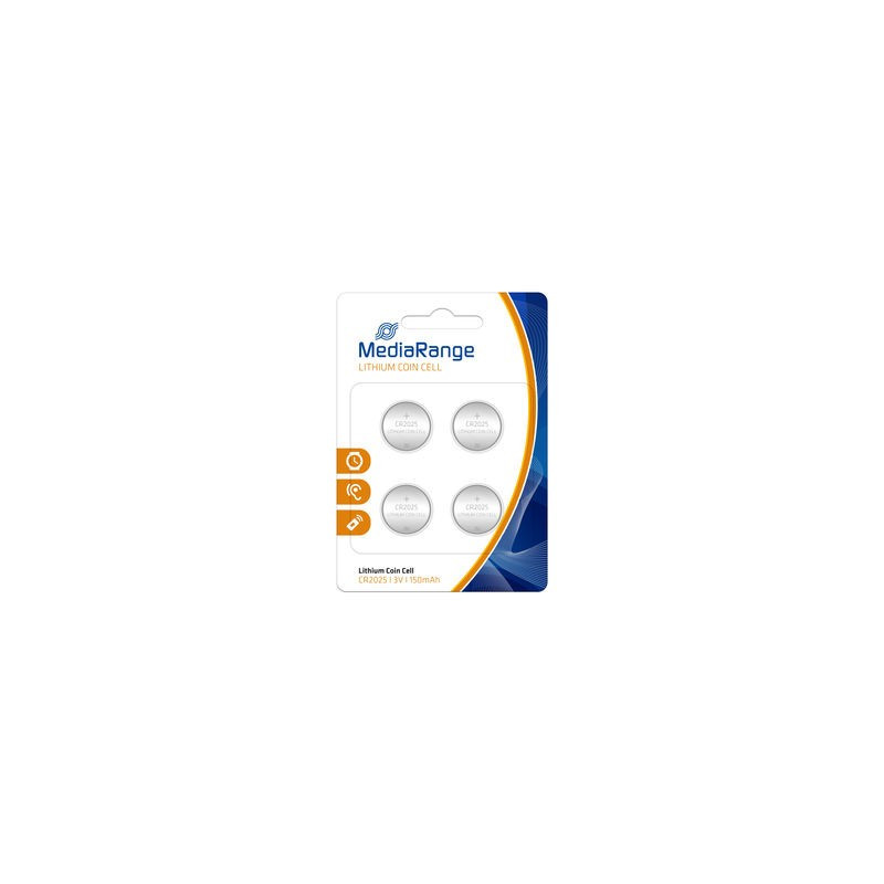 Pilas Lithium boton Cell|CR2025 3V Pack 4 Unidades MEDIARANGE