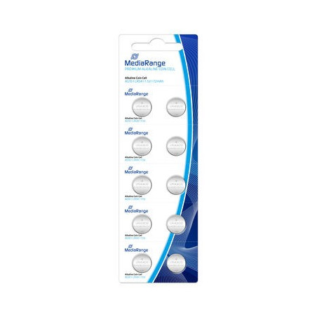 Pilhas Alcalinas Coin Cell AG10|LR54 Pack 10 Unidades MEDIARANGE