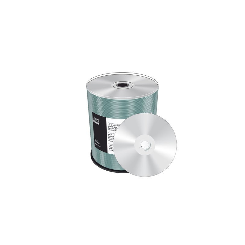 MediaRange CD-R 700MB|80min 52x, Argento, stampabile inkjet su tutta la superficie, campana 100