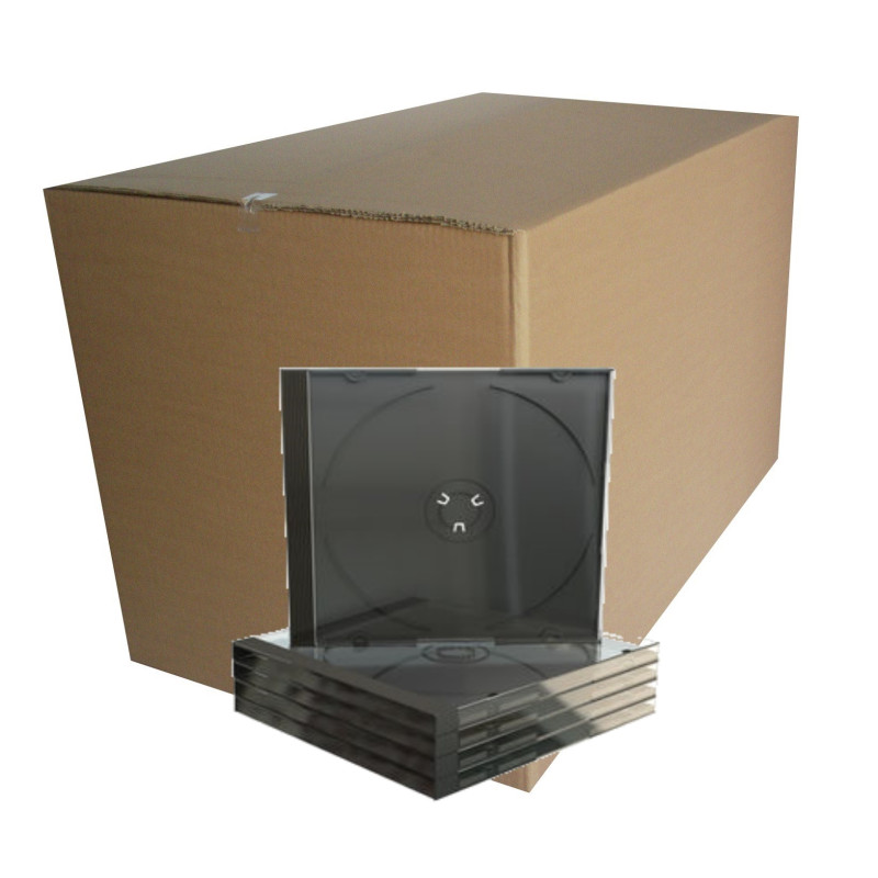 Pack 100 - custodia CD Jewelcase 10,4mm per 1 disco, vassoio nero