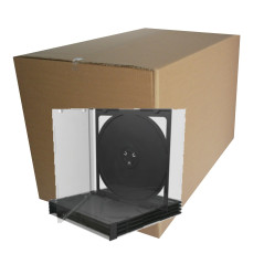 CD-Jewelcase für 2 Discs, 10,4 mm, Tray schwarz – 100er-Pack