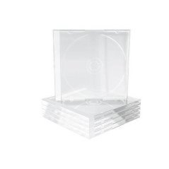 Caja CD slim para 1 disco, 5,2 mm, color transparente